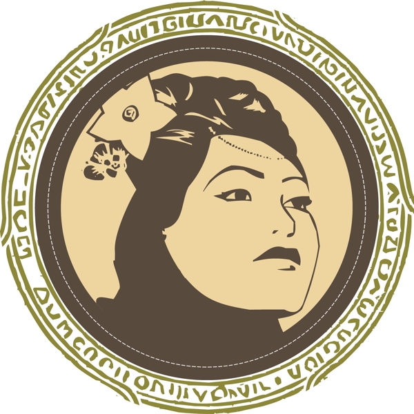 印花矢量圖人物女人文字英文免費素材