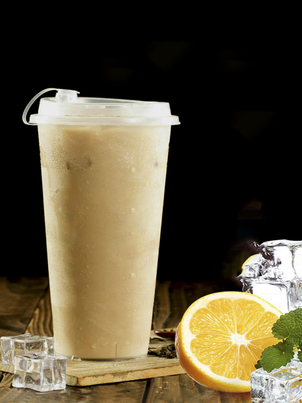健康奶茶奶油質感醇香美味橙子味創(chuàng)意奶茶飲品