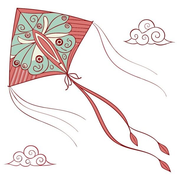傳統(tǒng)紅色風(fēng)箏一只童趣卡通風(fēng)箏