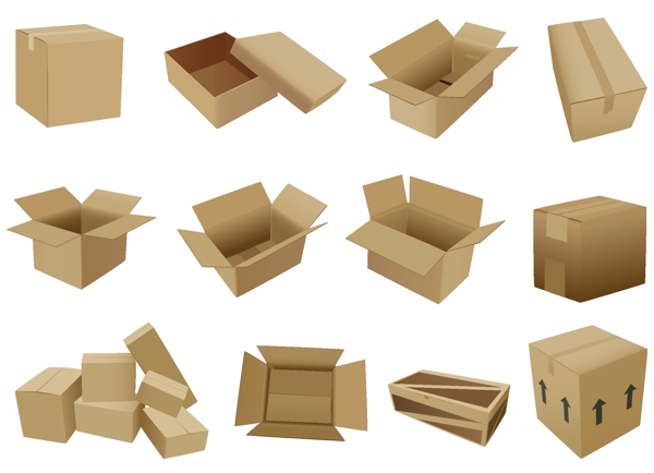 纸箱纸盒矢量素材