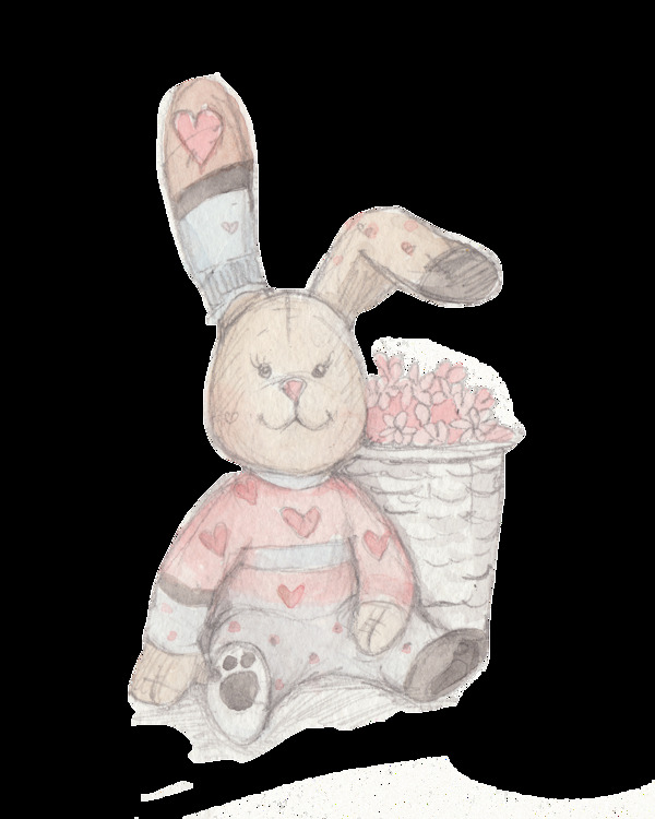 可爱小兔子卡通透明素材