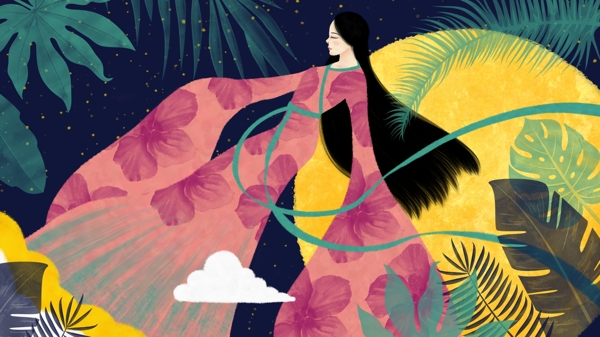 原創(chuàng)古風(fēng)人物插畫可商用