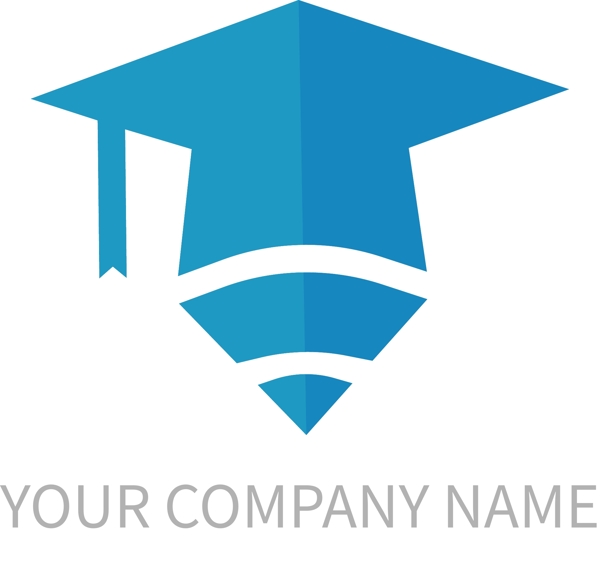 学士帽教育行业标识logo设计