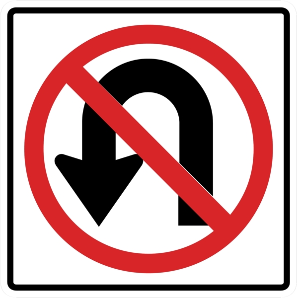 交通图标系列禁止掉头图标