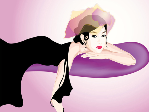 位圖抽象人物插畫美女時尚免費素材