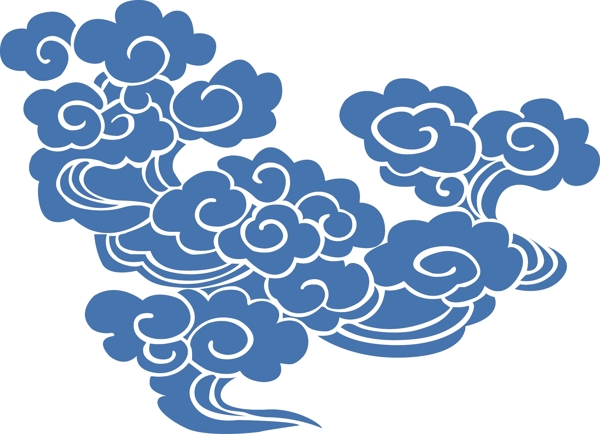 中秋节祥云云纹简约剪影