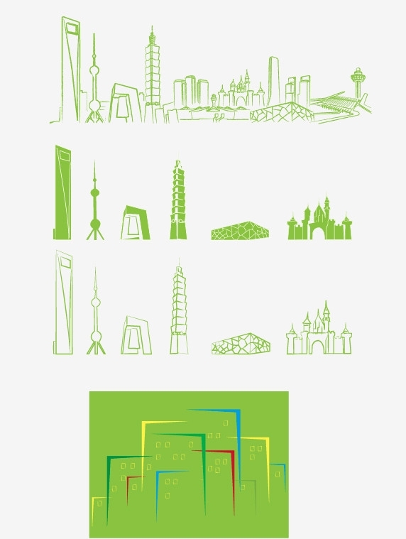 绿色建筑矢量图片