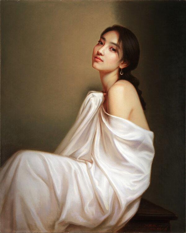 美女油畫圖片