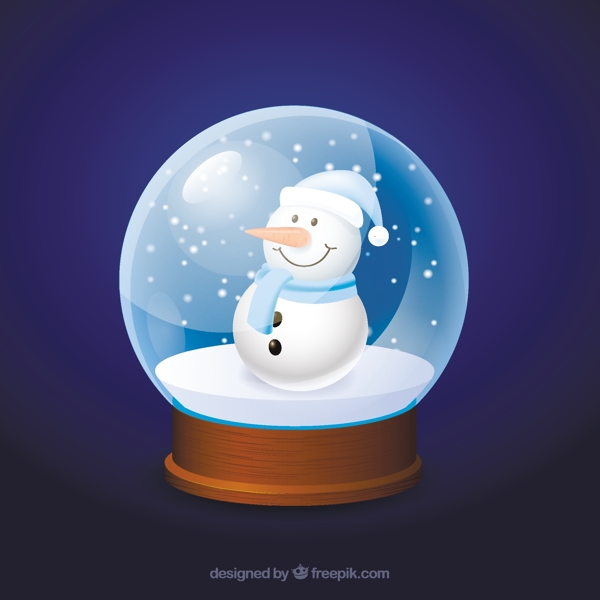 圣诞水晶球里的卡通雪人
