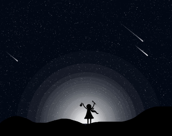 唯美星空繪畫(huà)流星