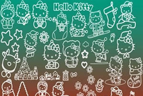HelloKitty圣誕PS筆刷