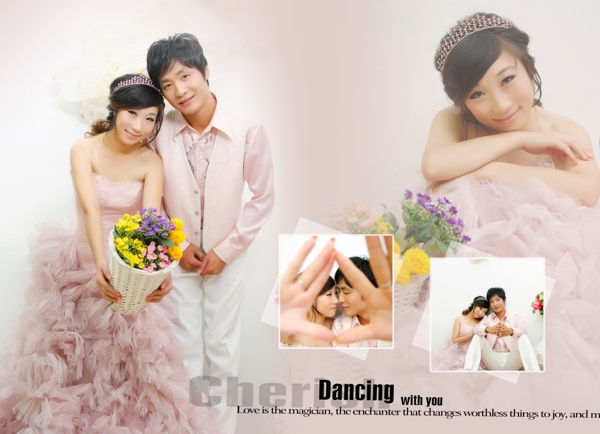 婚紗粉色底psd模板