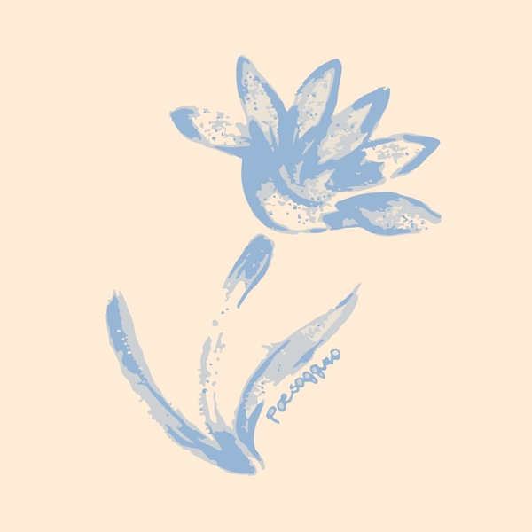 印花矢量图艺术效果水墨植物花朵免费素材