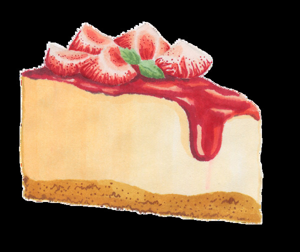 红油蛋糕卡通透明装饰素材