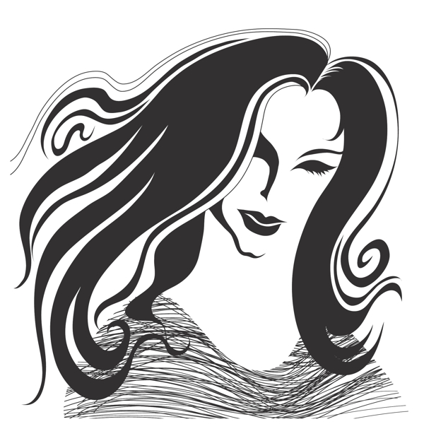 印花矢量圖色彩黑白色單色人物免費素材