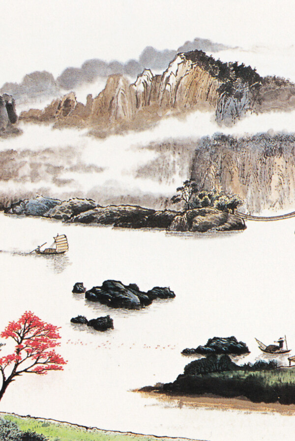 錦繡流水桃林風(fēng)光裝飾畫