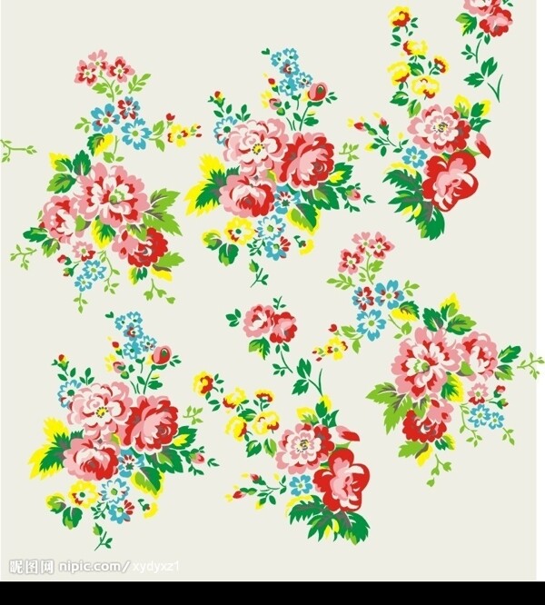 矢量玫瑰布花圖片
