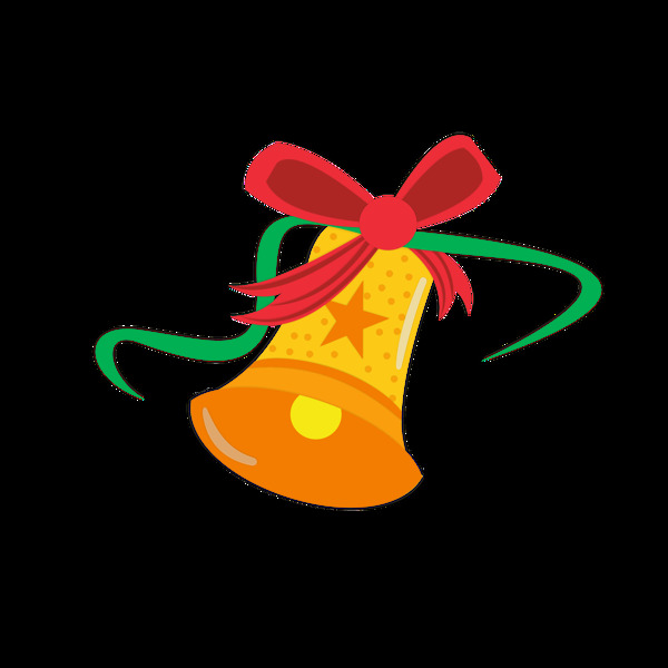 圣诞节铃铛元素之卡通可爱黄色铃铛