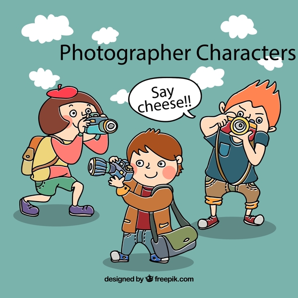 儿童摄影师矢量图片