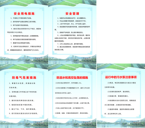 城市污水制度牌