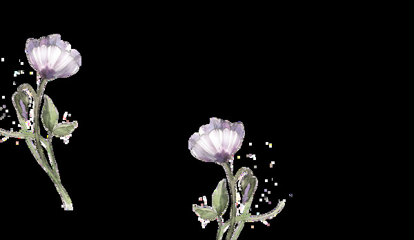 白粉花枝透明裝飾素材