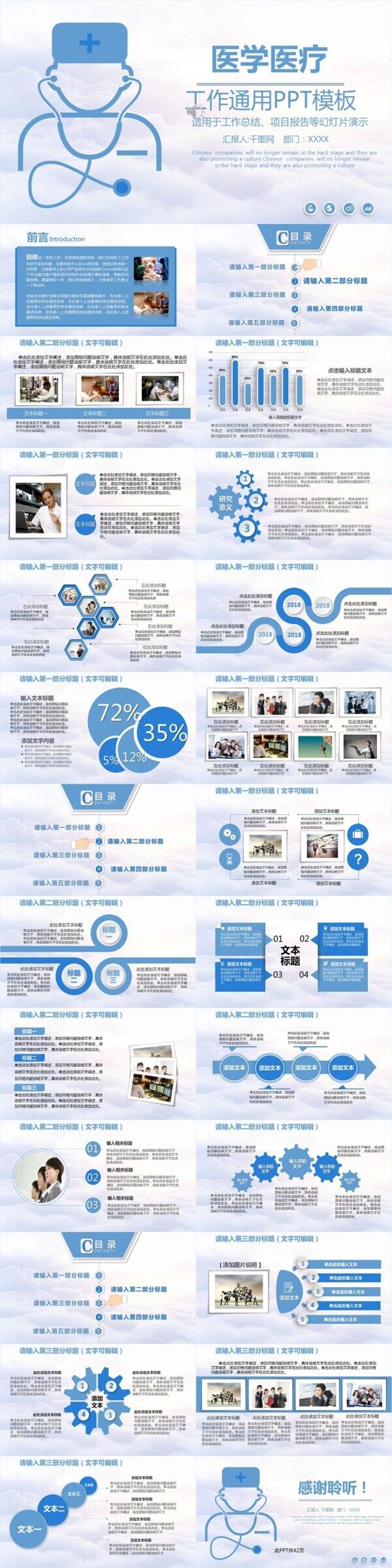 醫(yī)學(xué)工作醫(yī)療工作總結(jié)通用PPT模版
