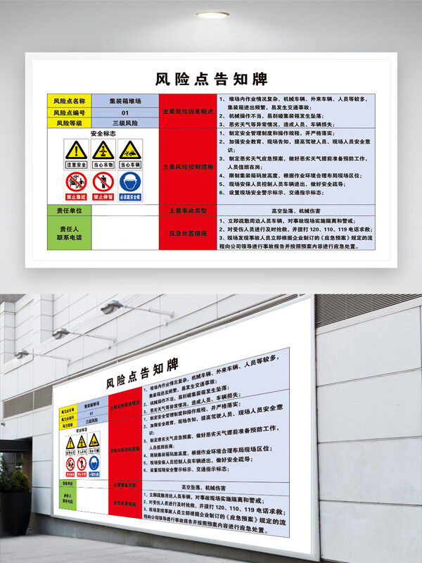 风险点告知牌安全警示牌