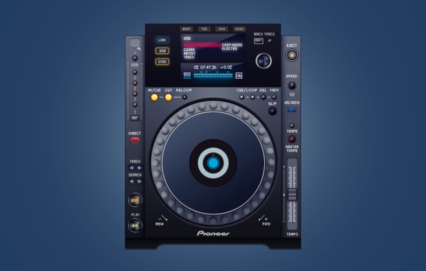 高科技DJ混合器接口PSD