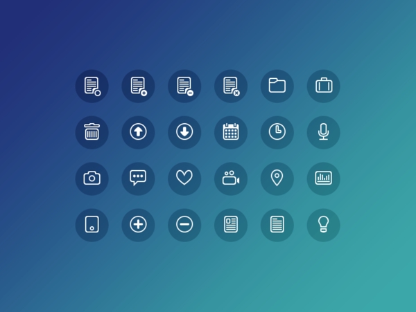 24个圆形线条icons设计