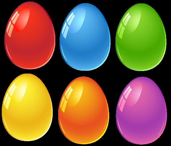 各种颜色彩蛋免抠png透明图层素材
