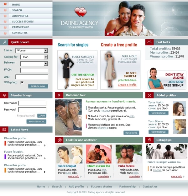 婚姻介绍所网页模板