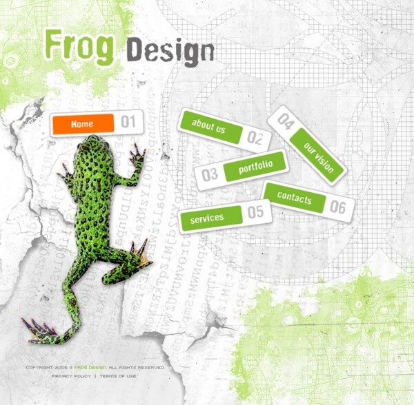 青蛙卡通创意设计类网页模板