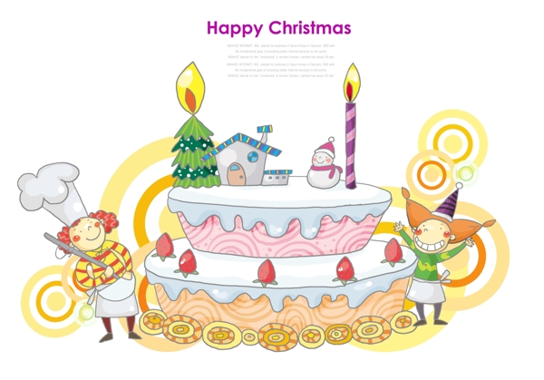 欢乐圣诞节主题卡通插画PSD分层素材