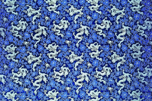 中国龙布料背景蓝