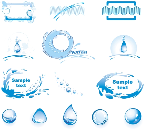 蓝色水珠图标图片