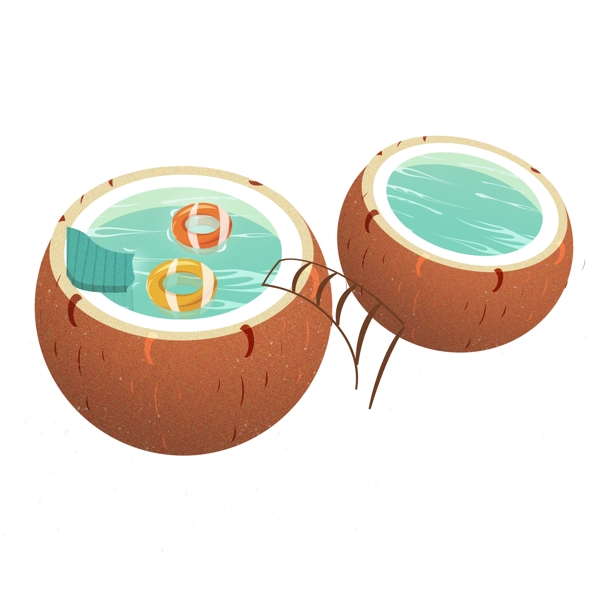 创意夏季椰子游泳池
