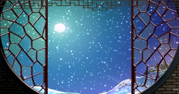 月光雪景古典戏曲视频素材