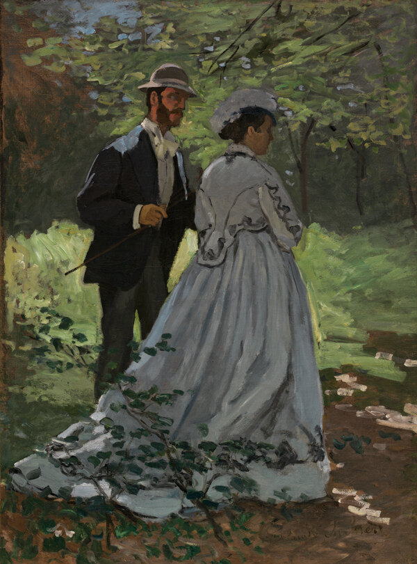 TheWalkers1865法国画家克劳德.莫奈oscarclaudeMonet风景油画装饰画