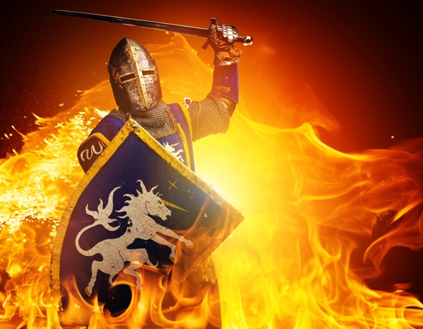 欧洲骑士与火焰图片