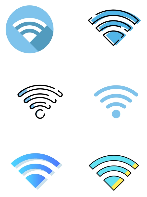 矢量wifi标志科技扁平化设计元素