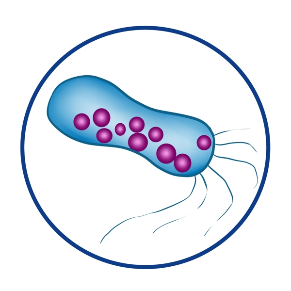 蓝色的生物细菌插画