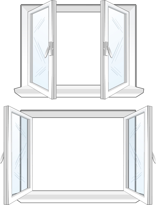 矢量建筑玻璃窗设计素材