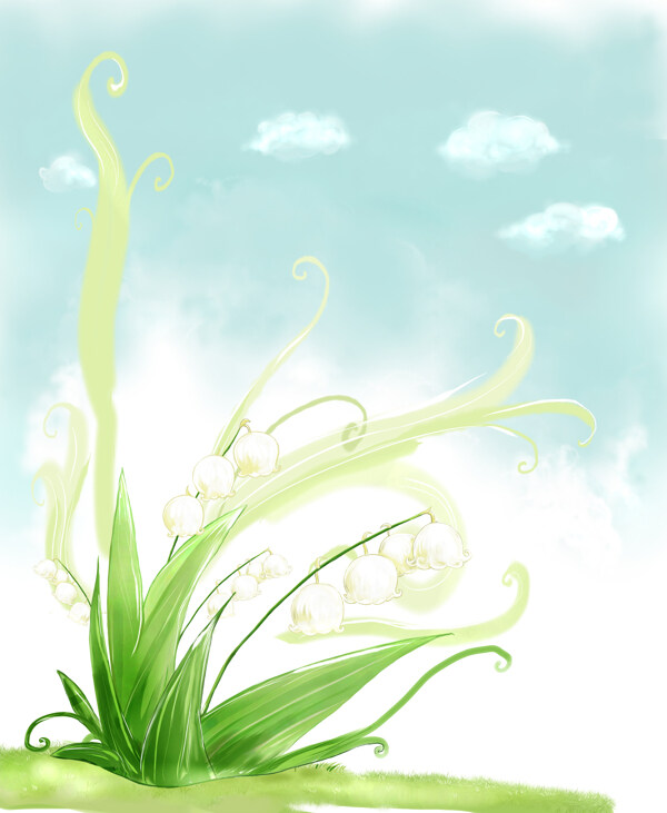 白绿花