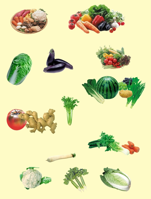 蔬菜分层素材
