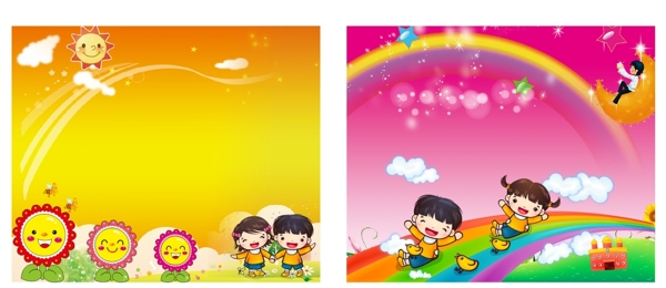 卡通彩虹背景图片