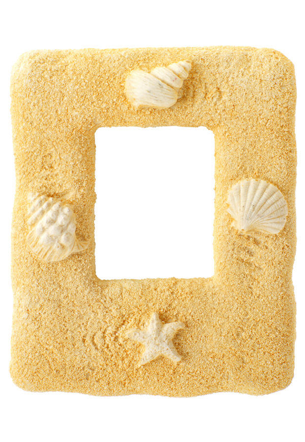 沙子海螺贝壳相框边框图片