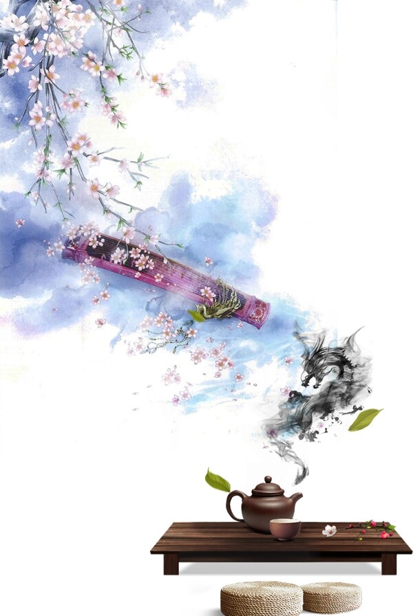古典风格茶叶文化海报背景设计