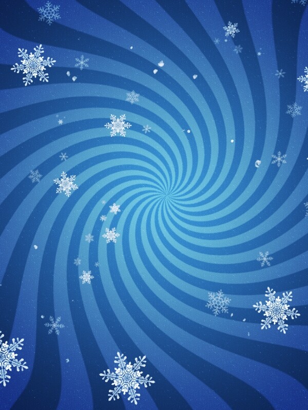 蓝色简约扭曲渐变冬天圣诞节雪花背景