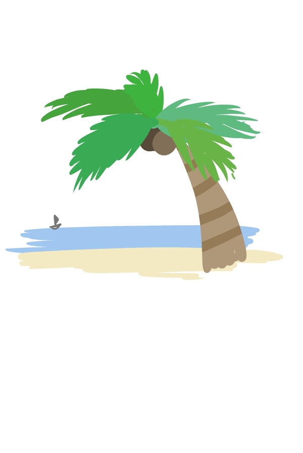 夏季沙滩椰子树PNG