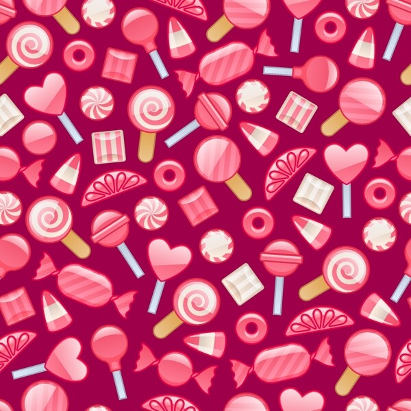 甜蜜粉色糖果棒棒糖装饰图案矢量素材下载